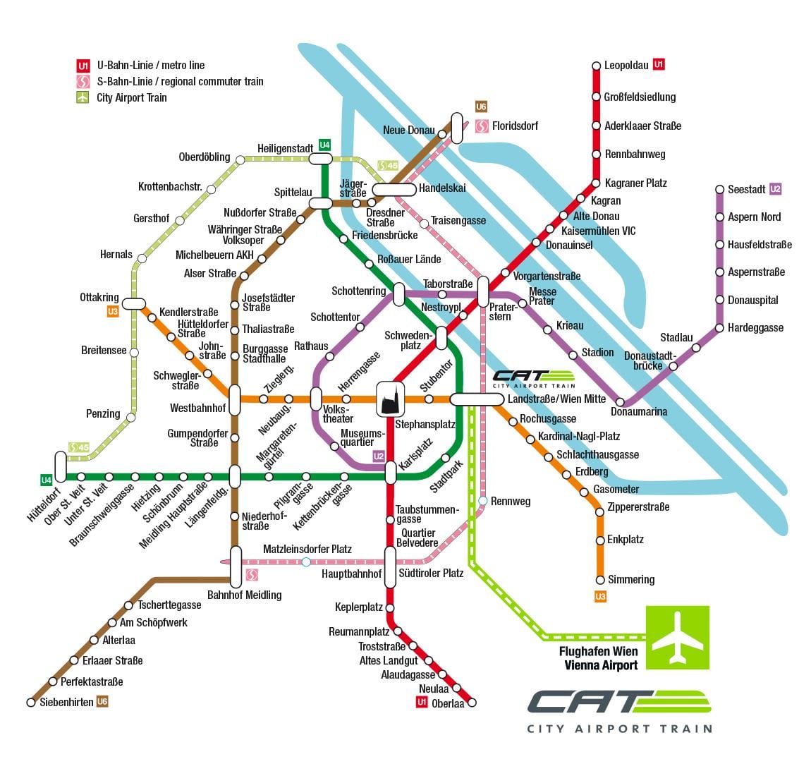 cat city airport train Vídeň mapě