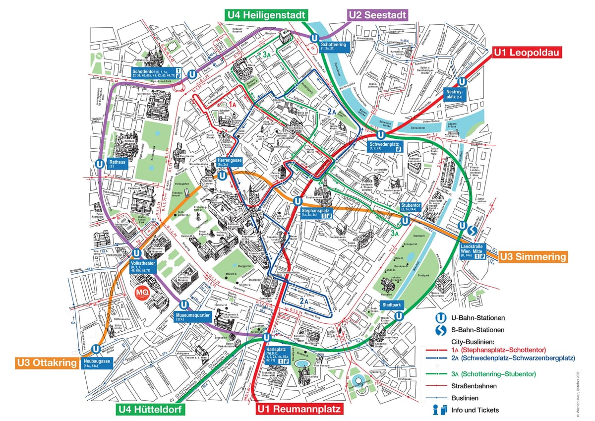 Wien turistická mapa