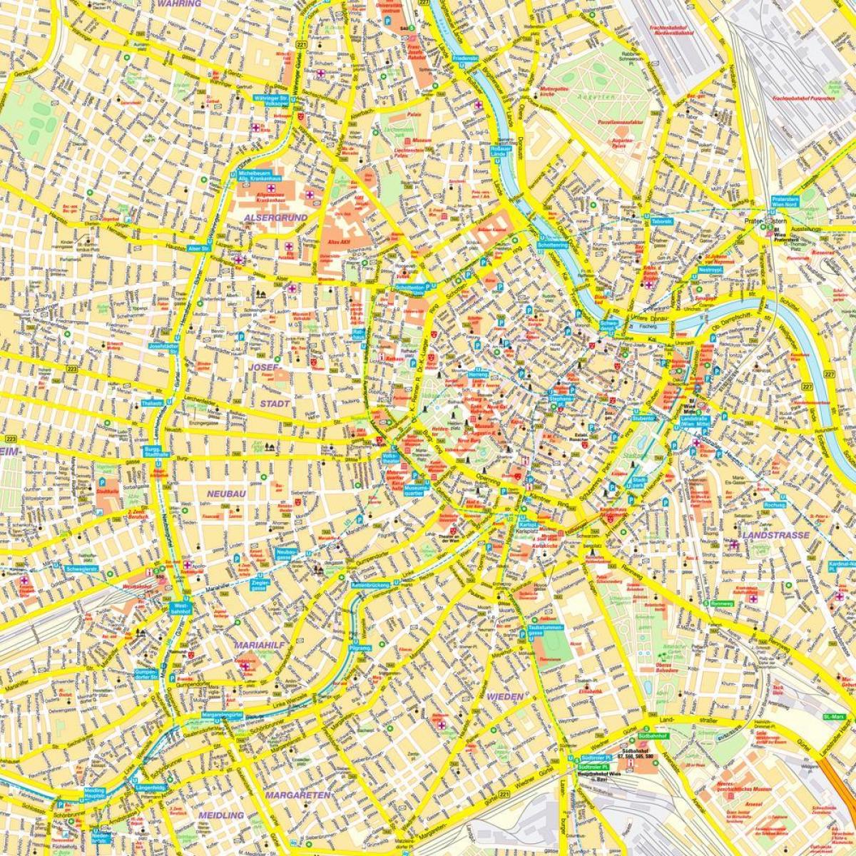 Vídeň vnitřní město, mapa