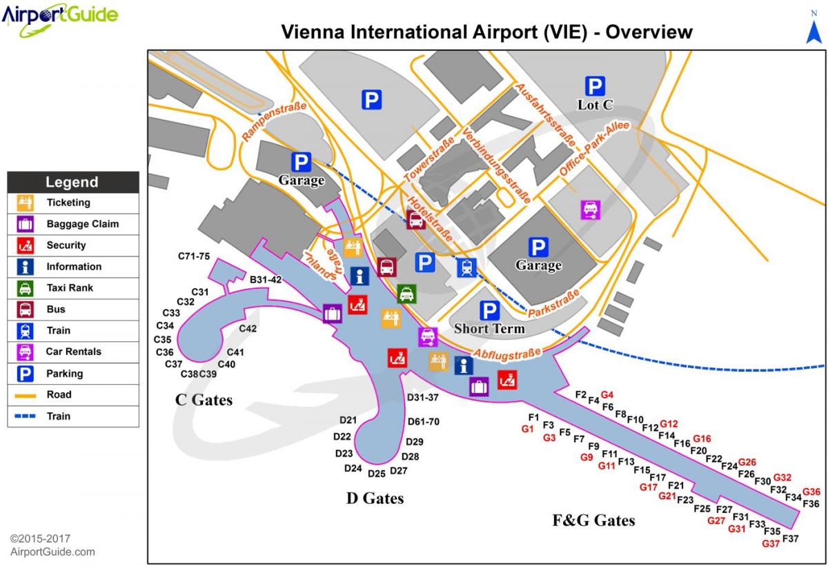 Wien letiště mapě