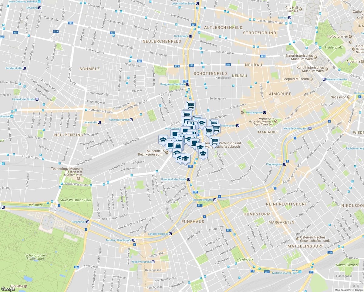 Mapa mariahilferstrasse