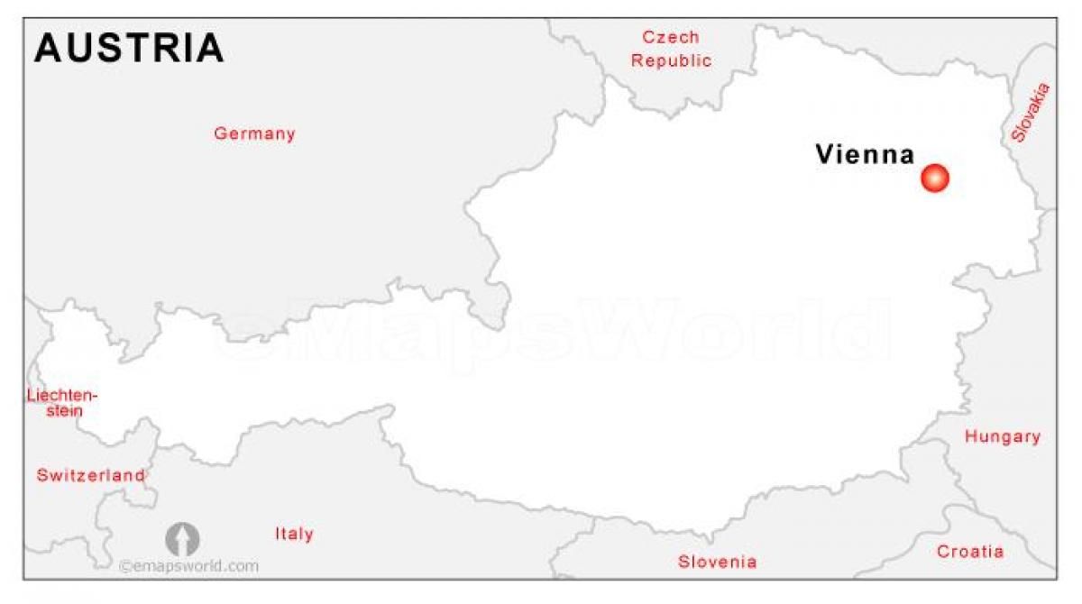 Mapa Rakousko kapitálu