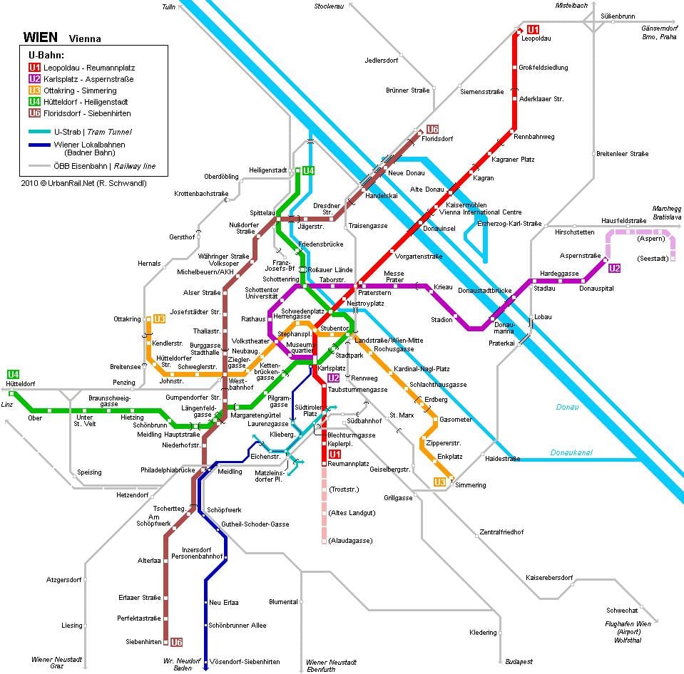 Vídeň bahn mapa