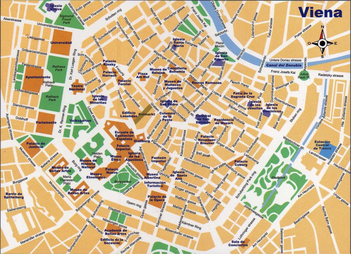 Mapa street střední Vídeň
