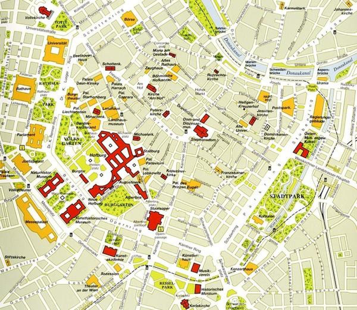 Vídeň historického centra mapě