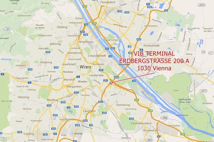 Mapa Vídně erdbergu