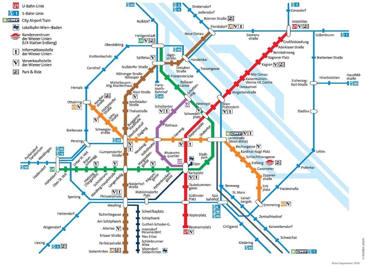 Vídeň Rakousko mapa metro