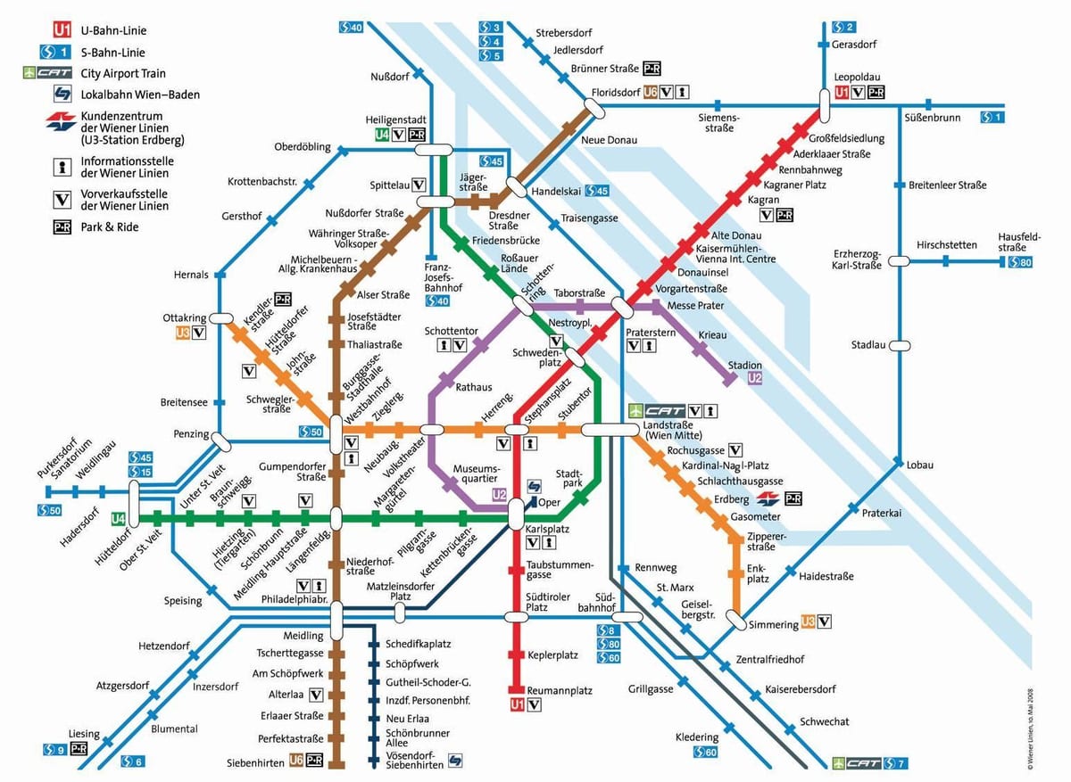 Mapa Vídně mrt