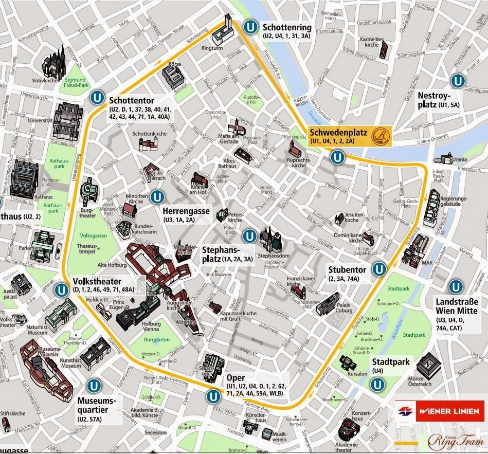 Vídeňská tramvaj mapa 2016