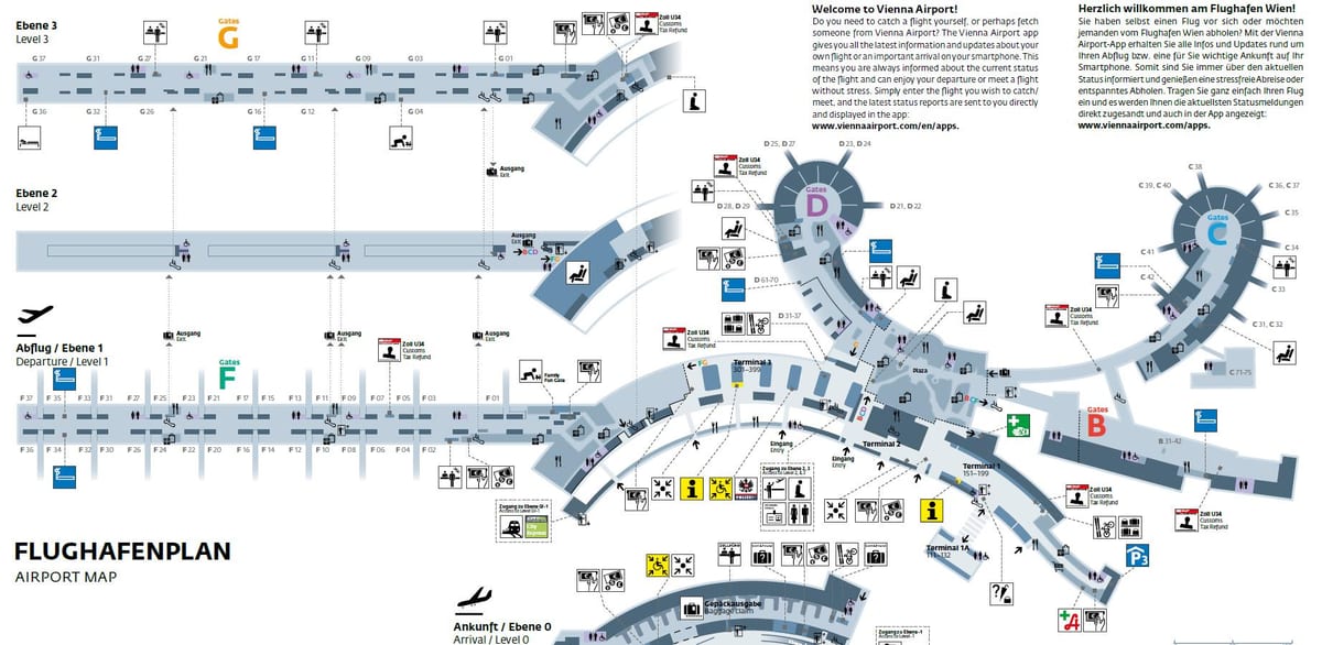 Mapa letiště vídeň Rakousko