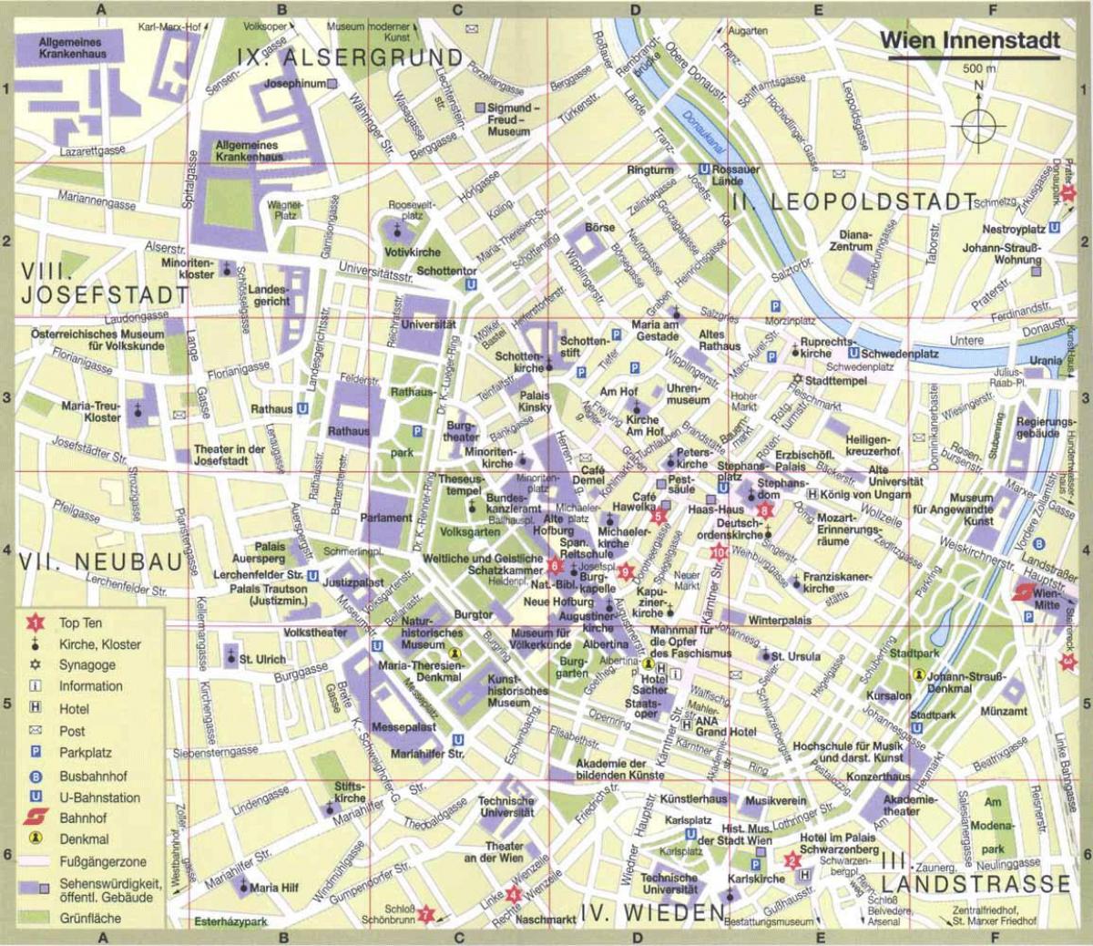 Wien city mapě
