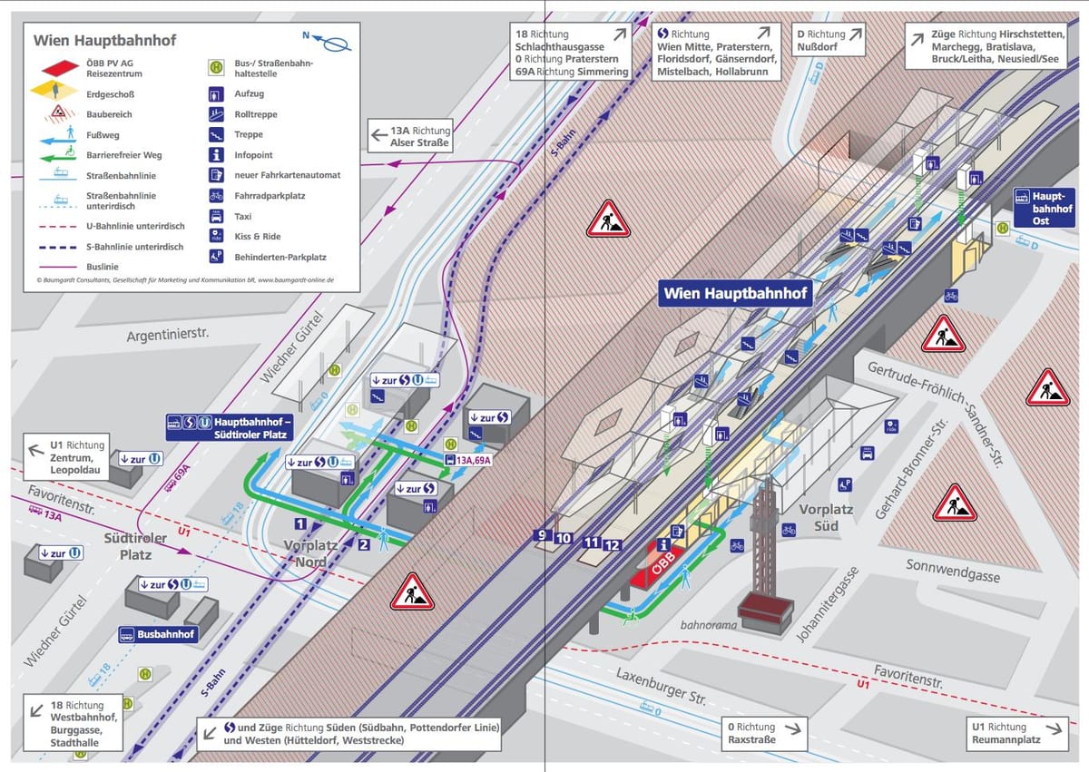 Vídeň hbf mapě