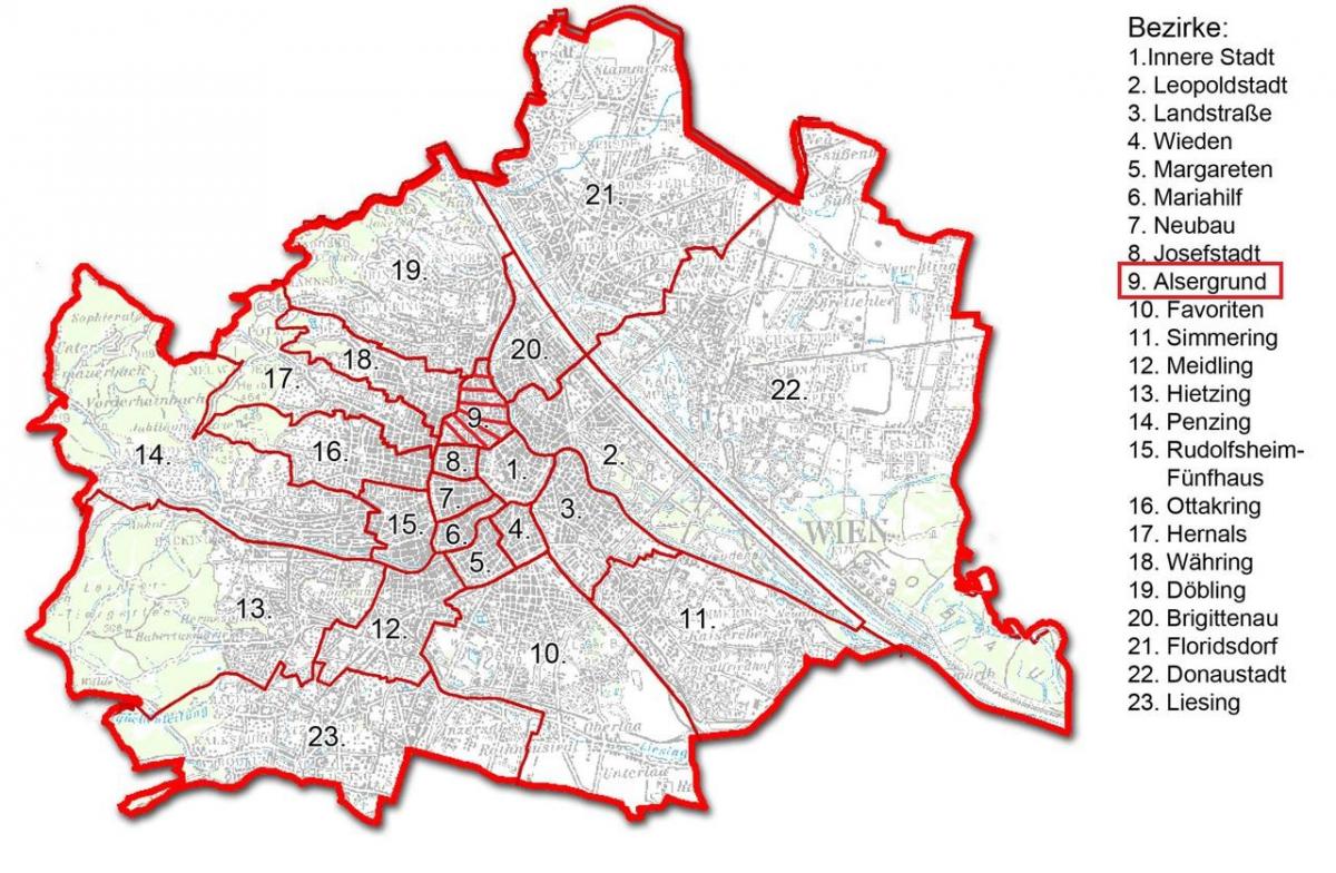 Bezirk Wien mapě