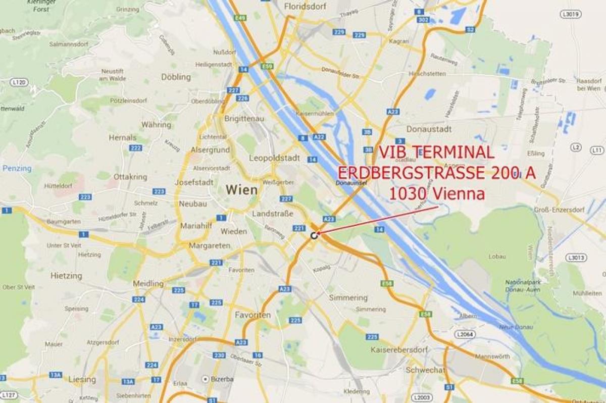 Mapa Vídně erdbergu