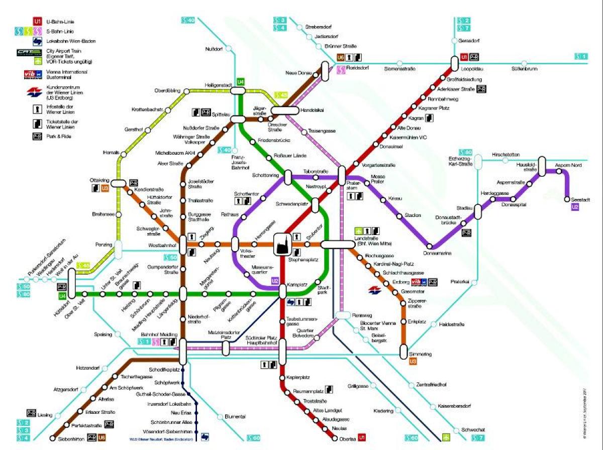 Vídeňské metro station mapě