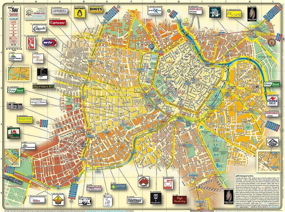 Vídeň Rakousko mapa města