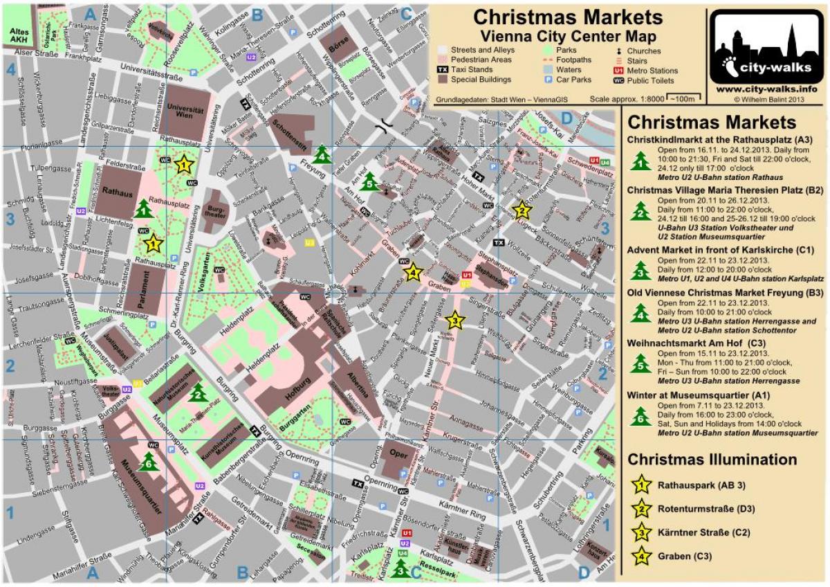 Mapa Vídeň vánoční trh