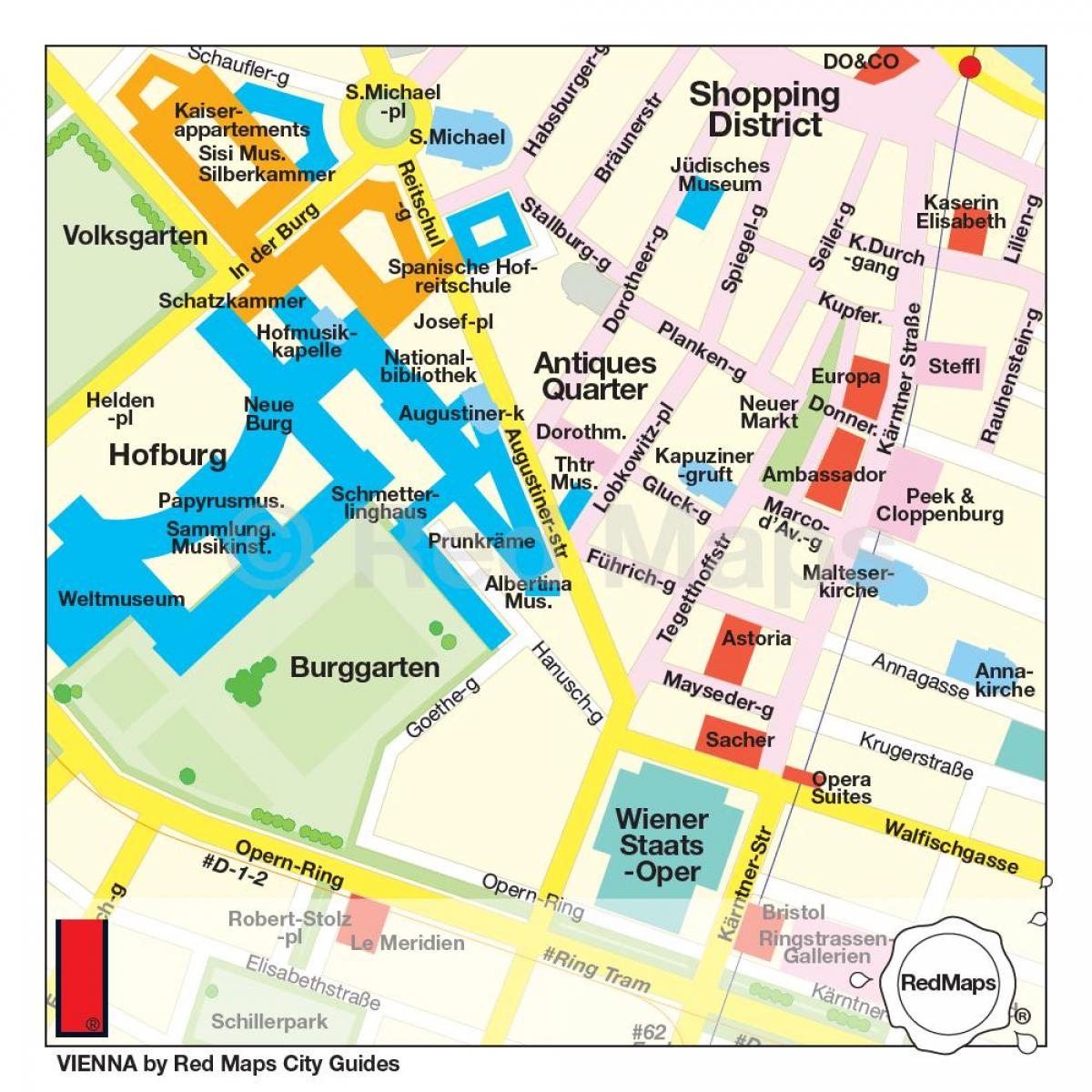 Mapa Vídně na nákupy
