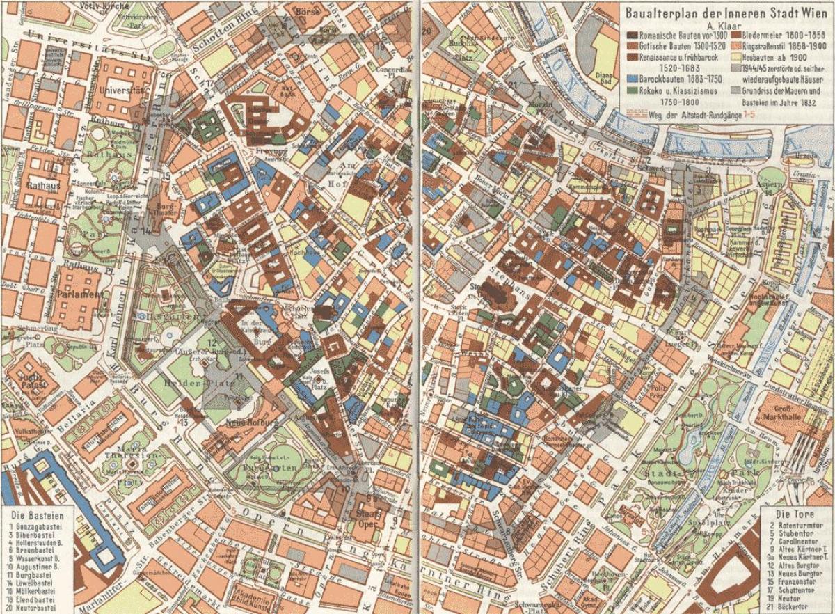 Vídeňské staré město mapa