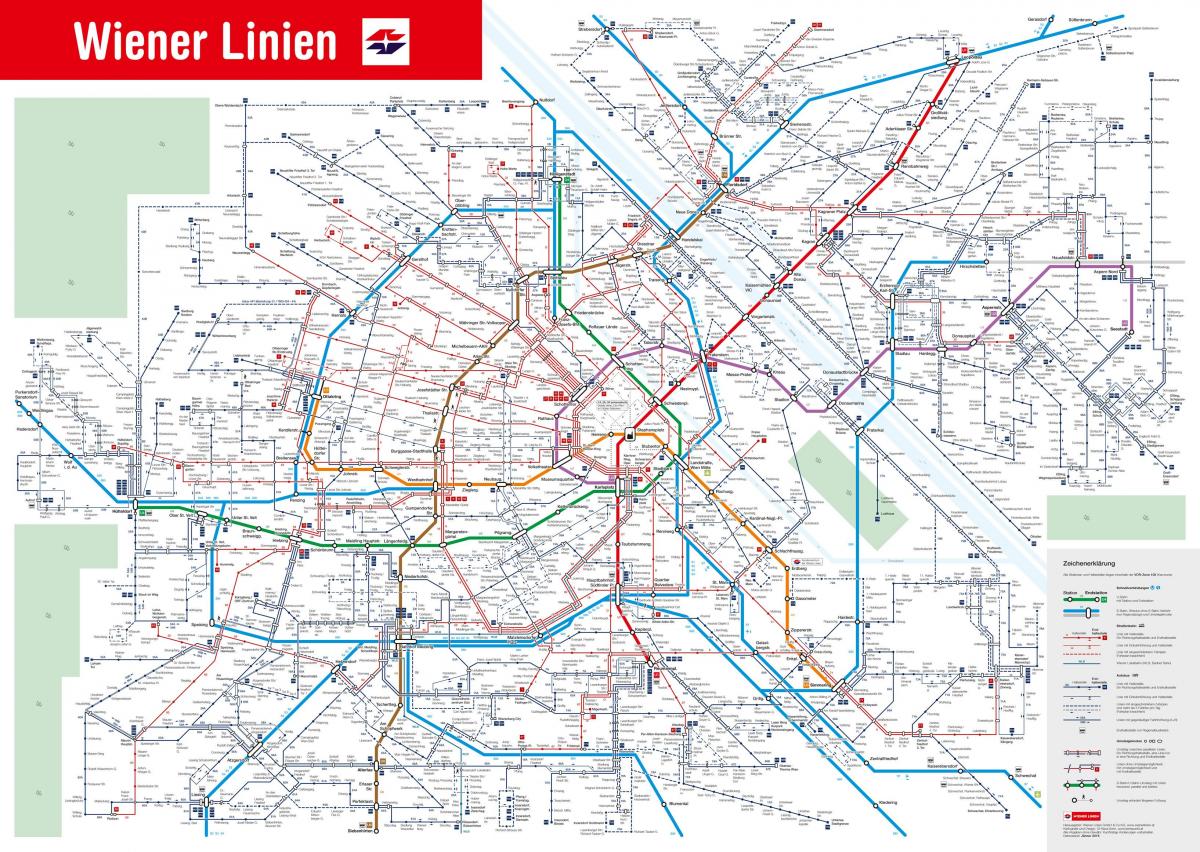 mapa Vídně systém veřejné dopravy