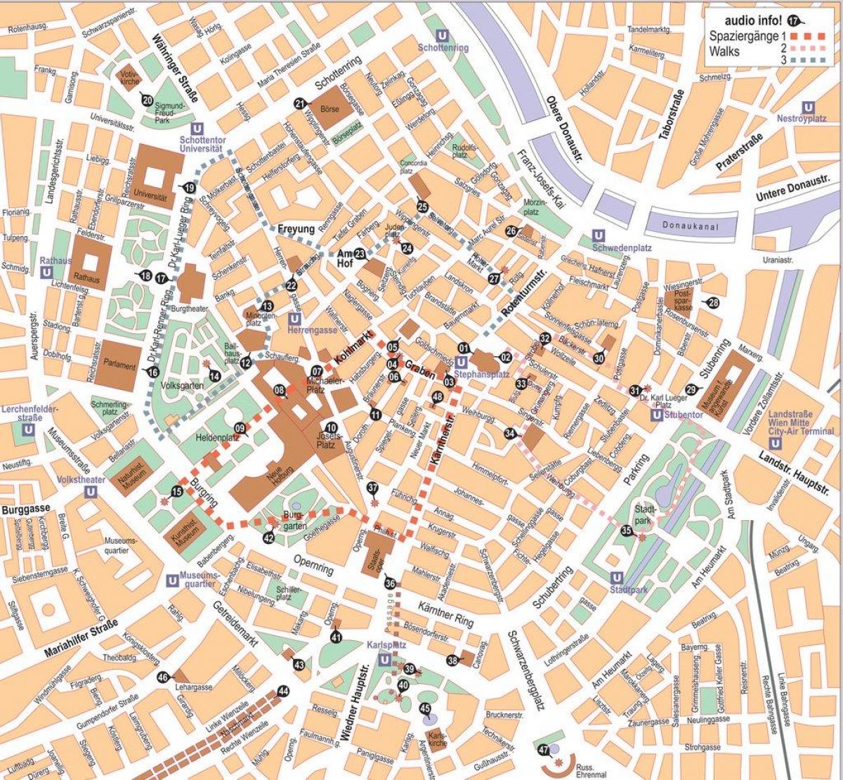 Mapa Wien centrum