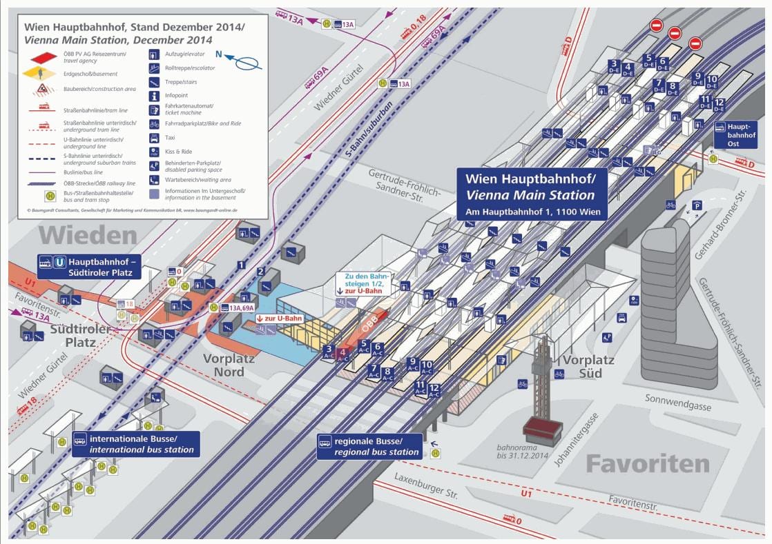 Wien hbf mapě