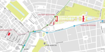 Mapa belvedere Vídeň