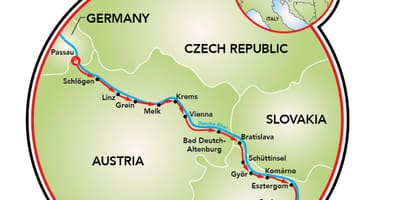 Pasov, Vídeň kole mapě