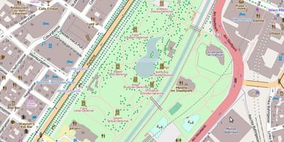 Mapa stadtpark ve Vídni