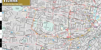 Město ulice mapa Vídeň Rakousko