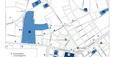 Mapa univerzitě ve Vídni