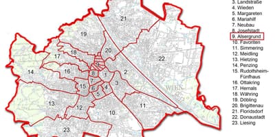 Bezirk Wien mapě