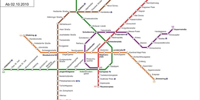 Tramvaj d Vídni mapě