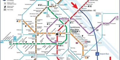 Mapa Vídně vlak s7