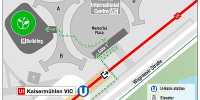 Mapa Vídeňské mezinárodní centrum