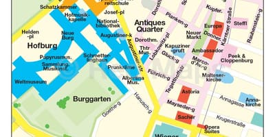 Mapa Vídně na nákupy