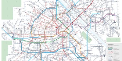 Mapa Vídně systém veřejné dopravy