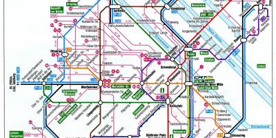 Mapa Vídeň Rakousko vlak