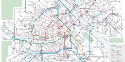 Mapa Vídně systém veřejné dopravy