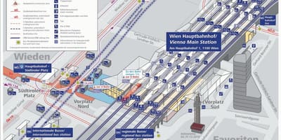 Mapa Wien hbf platformy