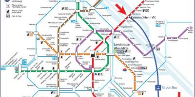 Mapa Wien mitte station